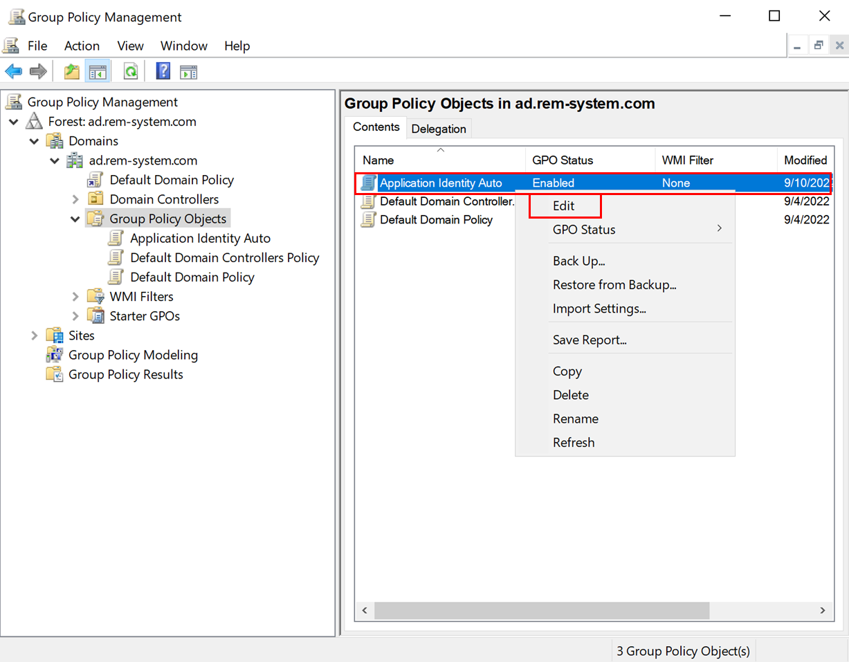 Edit Group Policy Objects