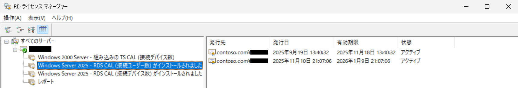 図 6 : ユーザー CAL 発行例
